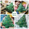 Coussin Oreiller Décoratif Vert Arbre En Peluche De Noël Mignon En Peluche Jeter Canapé Chaise Retour Enfants Cadeaux De Noël Décoration 221205