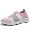 Kl￤nningskor kvinnor vulkaniserade zapatillas mujer stickade sneakers platt blandning f￤rg vulkaniserar casual chaussure femme 221203