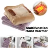 Одеяла электрический плюшевый 5 В мягкий толстый нагреватель теплый кровать теплый зимний нагревательные одеяла для мытья термостата USB зарядка с карманом