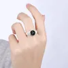 Wedding Rings 925 Color Silver For Women Men Crystal Black Like Watch Style Elegant Fashion Party Gift Girl Charm Top Jewelry