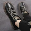 Dress Shoes Leather Men's Sneakers Fashion Man Flat Height Increasing Lace-Up High Quality for Luxury 221205