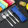 أدوات المائدة مجموعات 3pcs الفولاذ المقاوم للصدأ السكاكين شوكة ملعقة عائلة المائدة التخييم المائدة العصيدة ل