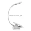 Bokljus laddningsbara läsningsljus LED -bok USB Flexibel lampa Touch Dimmer Clip Table Desk Protect Eye Portable Drop Leverans Li OT1P5