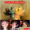 Led Strings Led Palloncino luminoso Bouquet di rose Trasparente Bobo Ball San Valentino Festa di compleanno Decorazione di nozze Palloncini Giocattoli K Otrtw