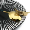 ディナーウェアセットディナーナイフフォークスプーン食器ステンレススチールフラットウェアシルバーウェアウェディングエルグロッシーブラックカトラリー221205