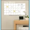 Wall Stickers This Month Pvc Pasters Self Adhesive White Calendar Peel Design Wall Stickers Odourless Strong Viscosity Novelty Decal Dhqvm