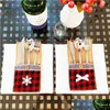 Kerstdecoraties mes vork decoraties set rooster lijnen doek creatief er restaurant el mouw kerst decoratie fabriek d dh0xq