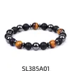 8mm Black Matte Hematite Beads Bracelet Natural Tiger Eye Stone Kallaite Rose Quartz Bracelets for Women Men Yoga Jewelry