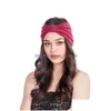 Bandeaux Femmes Bandeau Stretch Turban Cheveux Accessoires Chapeaux Yoga Run Bandes De Bandage Bandeaux Large Headwrap Drop Delivery Jewe Dhk3L