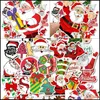 Stickers Muraux Graffiti Autocollants Chambres Autocollant Étanche Dessin Animé Joyeux Noël Décorations Fleur Bonhomme De Neige Père Noël No Repetitio Dhlkr