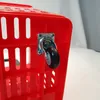 Cesta de armazenamento por atacado de plástico com alça rolante cestas de compras de supermercado cesta de mão com rodas