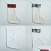 ديكورات عيد الميلاد تسامي الجاموس منقوشة عيد الميلاد Decoratio تخزين فارغة Xmas Candy Socks هدية سانتا جوارب عيد الميلاد dhljk