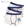 Mutandine 4 pezzi / lotto Pantaloncini di cotone intimo per ragazzi Intimo per bambini Slip boxer Modello cartoon Morbido per bambini Adolescente 4 14 anni 221205