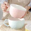 Bowls Pure Color Ceramic Instant Noodle Porridge Salad Student Super Large Capacity Lunch Home Breakfast Milk Oatmeal Mug 221203