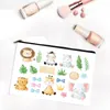 Sacs de rangement dessin animé mignon forêt petits animaux sac cosmétique voyage articles de toilette enfants portable porte-monnaie papeterie