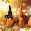 Party Favor Pumpkin Lollipop Gezichtsloze pluche Doll Men Women Festival Party Gnomes Elf Toys ornamenten Gift Halloween Decoratieve toegang Dhogw