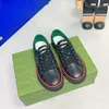 Chaussures de créateurs montantes pour hommes et femmes chaussures de course en toile à rayures filet vert rouge baskets semelles en caoutchouc