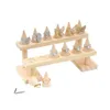 Jewelry Stand Ring Wood Display Organizer Boho Storage Event Holder Large Space Nature Wooden Base Shop Decor 221205