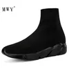 Sapatos de vestido MWY Homens High Top Sneakers Flying Woven Socks Schoenen Mannen Treinadores Pretos Soft Confortável Casal Casual Plus Size 221203 GAI