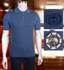 Polos pour hommes Polo Soie Hommes 2022 Business Mode Manches courtes Bouton mince Elasticit Broderie Grande Taille M-4XL