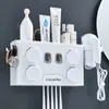 Portaspazzolino 4 in 1 Portaspazzolino multifunzione Portabicchieri Accessori bagno Dispenser automatico dentifricio 221205