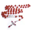 Colliers pendants Collier Rosaire rouge