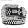 Modeb￤lten f￶r kvinnodesigner Mens BB Simon Rhinestone Belt med bling strass som present caritas01