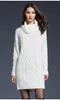 Feestjurken vallen winter Europese en Amerikaanse plussize dames gebreide kleding jurk lange coltrui trui trui dames pullover 221203