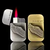 Briquet torche à feu rouge constant en relief, créatif, Jet métal coupe-vent, soulagement du gaz Butane, briquet gonflé, Gadgets pour fumer