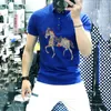 Herren Polos Sommer T-Shirt Horse Diamant Craft Pure Cotton atmable Polo Sweatshirt Mode Tops Streetwear