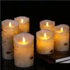 Night Lights Flashing Candle Birch 6 Piece Set Bark Battery Simation With Remote Timer Drop Delivery Lights Lighting Indoor Ot2Vf