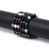 Bracciale con perline di ematite nera opaca da 8 mm Bracciale con quarzo rosa Kallaite con pietra occhio di tigre naturale per gioielli da yoga per uomo donna