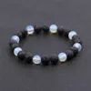 8mm Black Lava Stone Tigre Natural Eye Opal Minchas Pulseiras de casal de casais para mulheres joias de ioga