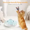 Cat Toys 2-w-1 Automatyczne obracające się kulki Butterfly zabawka gramofon zabawne kociak interaktywny materiał treningowy