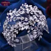 Cristais Brilhantes Tiaras de Noiva Tiaras Coroa para Casamento Strass Pedaço de Cabelo Cocar Noiva Jóias para Cabelo Feminino Prom Hairband250h