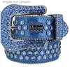 2022 Designer Cintura Bb Cinture Simon per uomo Donna Cintura con diamanti lucidi Nero su nero Blu bianco multicolore con strass scintillanti as297V