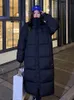 Women's Down Parkas GRELLER Solid Color Long Straight Winter Coat Casual Women Clothes Hooded Stylish Jacket Female Outerwear 221205