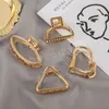 TRENDY MINI GOLD GEOMETRIC HEIR CLAWS BARRETTES Fashion Hollow Heart Metal Hairclips For Women Girls Clips Clips Hair Ornement