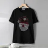 Kvinnors T-skjortor Fashion Christmas Hat Mönster diamanter kortärmad t-shirt kvinnlig casual Loose High Quality Svart kvinnors toppar