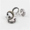 Cluster Rings Wholesale Bk Drip Oil Rotatable Spinner Stainless Steel Stripe Rings Jewelry For Women Men Mix Style Drop Delivery Ring Dhiak