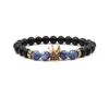 Beaded 8 Options 10Mm Zircon Crown Black Lava Stone Beads Essential Oil Diffuser Bracelet Nce Yoga Pseira Feminina Buddha Jewelry Dr Dh8Qy