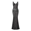 Party Dresses V Neck Backless Women Sequin Long Wedding Gown Evening Maxi Thigh Prom Bodycon Sexy Fashion Dress 221203