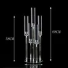 Acrylic Candelabra 5Heads Candle Holders 27 Inches Wedding Candlesticks Flower Stand Holder Candelabrum For Center Table Decor