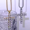 Jóias de colar de pingentes cruzados 18K Real Gold Bated Aço inoxidável Homens Mulheres Amor Gift Casal Casal Jóias Religiosas