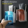 Toothbrush Holders Simple and Transparent WallMounted Toothbrush Holder Toothpaste Storage Rack Bathroom Organizer Accessories Set Tools 221205