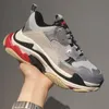 17FW triple s men women designer casual shoes platform sneakers clear sole black white grey red pink blue Royal Green mens trainers Jogging Walking