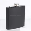 Hip Flasks 6Oz Portable Pocket Stainless Steel Hip Flask Flagon Matte Black Whiskey Wine Pot Drinker Alcohol Bottle Travel Tour Drin Dhjqg