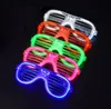 Party Supplies LED Light Glasses Flashing Shutters Shape Glasses-LED Flash Glasses Sunglasses Dances Festival Decoration SN434