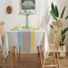 Tischdecke Nähte Farbe Plaid Tischdecke Baumwolle Und Leinen Rechteckige Kaffee Hochzeit Home Party Bankett Abdeckung Handtuch