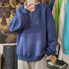 Män s hoodies tröjor män harajuku koreansk hip hop fast färg grundläggande o nacke överdimensionerade tröjor höst mode casual long hylsa toppar 221205